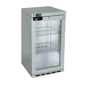 Osborne 50ES GSI eCold Single Door Silver Undercounter Fridge, 110 Litres