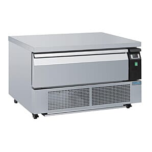 Front view of the Polar DA994 U-Series 2 x 1/1GN Single Drawer Counter Fridge Freezer, 78 Litres