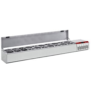 Diamond SX219G/CP9 Stainless Steel Topping Unit with Lid, 10 x 1/4 GN