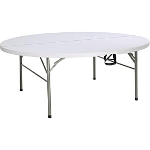 Bolero Round PE Centre Folding Table White 6ft (Single) - HC270