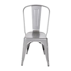 Bolero Bistro Steel Side Chairs Gun Metal Grey (Pack of 4) - GL329