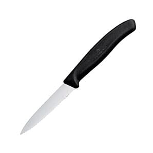 Victorinox CX746 Paring Knife Pointed Tip Serrated Edge Black 8cm