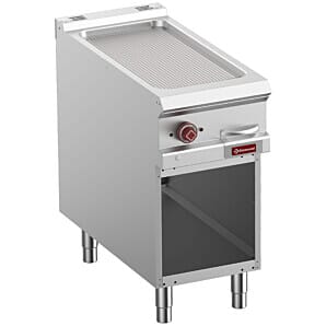 Diamond E9/PRA4-N Freestanding Grooved Electric Fry Top Griddle on Netrual Open cupboard, 7kW