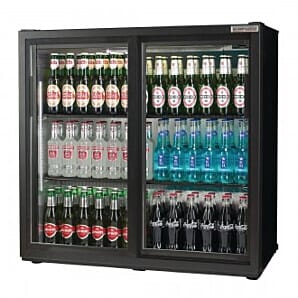 Autonumis RHC10001 Maxi Black Double Sliding Doors Bottle Cooler