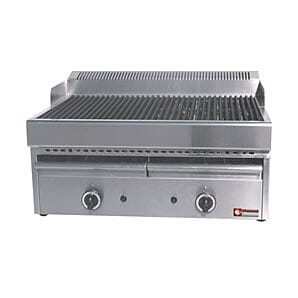 Front view of the Diamond GV677 Double Steam Chargrill with Cast Iron Grates, Gas