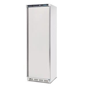 Front view of the Polar CD083 Single Door Stainless Steel Upright Freezer, 365 Litres