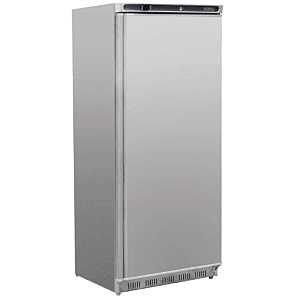 Front view of the Polar CD085 Single Door Light Duty Stainless Steel Upright Freezer