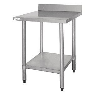 Front view of the Vogue T379 Stainless Steel Prep Table with 600mm Upstand
