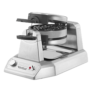 Front view of the Waring WW200K Double Vertical Belgian Waffle Maker, 1.4kW
