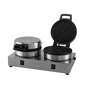 Front view of the Dualit 74002 Double Waffle Iron, 1.6kW
