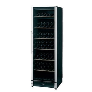 Front view of the Vestfrost FZ365W-BLACK Upright Dual-Zone Wine Cooler, 365 Litres