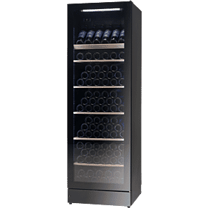 Front view of the Vestfrost WFG 185 Upright Glass Door Dual-Zone Wine Cooler