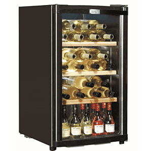 Front view of the Coolpoint CX900R Undercounter Glass Door Wine Cooler, 21 X 0.75 Litres Wine Bottles

