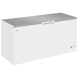 Front view of the Interlevin LHF620SS Stainless Steel Lid Chest Freezer