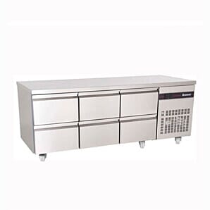 Front view of the Inomak PN222-ECO 6 Drawer 1/1 Gastronorm Refrigerated Counter, 429 Litres
