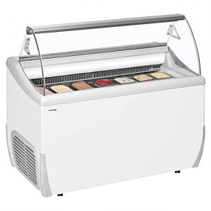 Front view of Framec J7E Scoop Ice Cream Display, 7 x 5 Litres Napoli Pans