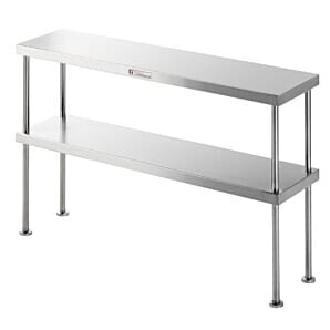 Front view of the Simply Stainless SS132100 Two Tier Stainless Steel Overshelf
