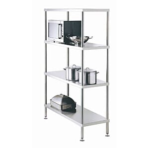 Tilted front view of the Simply Stainless SS170900SS Stainless Steel Shelving/Racking
