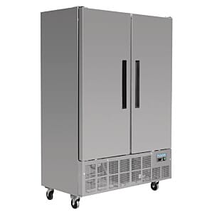 Front view of the Polar GD880 Double Door Slimline Freezer, 960 Litres