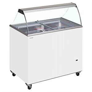 Front view of the Tefcold IC500SC Sliding Flat Glass Lid Chest Freezer