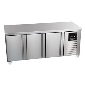 Front view of the Sterling Pro Green SNI-7-180-30-SP 3 Door Counter Freezer Plain Top, 452 Litres
