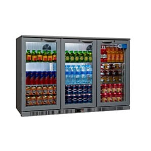 Coolpoint HX300 Triple Hinged Glass Door Grey Bottle Cooler 300 Litres