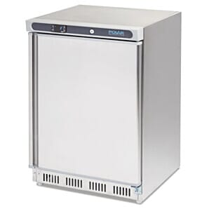 Front view of the Polar CD080 C-Series Stainless Steel Undercounter Fridge, 150 Litres
