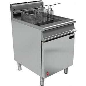 Front view of the Falcon G3860 Dominator Double Basket Freestanding Gas / LPG Fryer, 24 Litres
