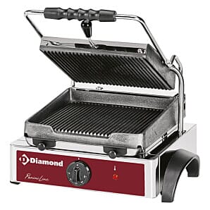 Diamond GR42 Ribbed Panini Electric Griddle, 1.8kW