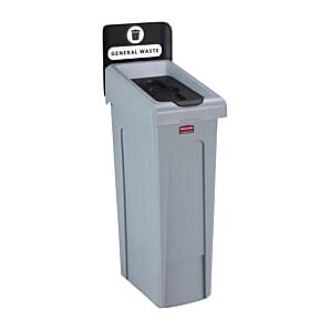Rubbermaid Slim Jim General Waste Recycling Station Black 87Ltr - DY082