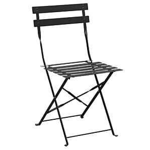 Bolero GH553 Black Pavement Style Steel Chairs (Pack of 2)