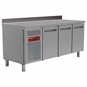 Diamond MR3/R2-BA 3 Door Stainless Steel Refrigerated Counter with Splashback, 405 Litres