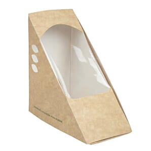 Vegware DW624 Compostable Kraft Sandwich Wedges 65mm (Pack of 500)