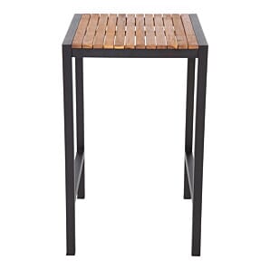 Bolero Square Steel and Acacia Bar Table 600mm - DS155