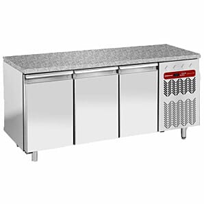 Diamond TP3B/HG-R2 3 Door Stainless Steel Granite Top Freezer Counter, 550 Litres