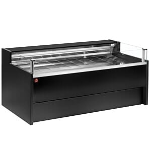 Diamond VZ15/B5-VR2/SS Black Refrigerated Self-Service Serveover Counter with Understorage, 1500mm