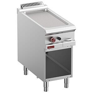 Diamond G9/PRA4-N Freestanding Grooved Fry Top Gas Griddle on Netrual Open cupboard