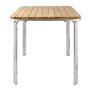 Bolero Square Ash and Aluminium Table 700mm - GL982