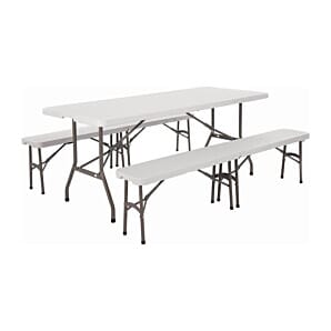 Special Offer Bolero PE Centre Folding Table 6ft with Two Folding Benches - SA425