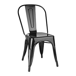 Bolero FW508 Bistro Steel Side Chairs Black (Pack of 4)