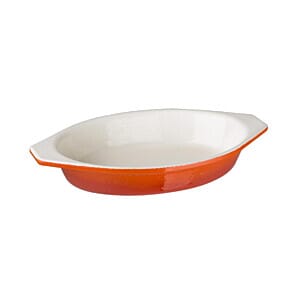 Vogue GH318 Orange Oval Cast Iron Gratin 650ml