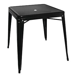Bolero GC867 Bistro Steel Square Table Black 668mm (Single)