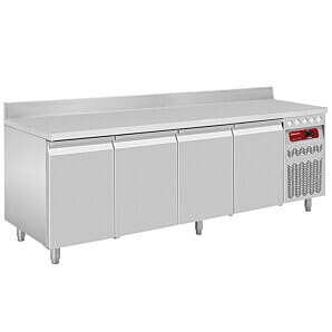 Diamond DT224/P9A 4 Door Refrigerated Preparation Counter with Splashback, 550 Litres