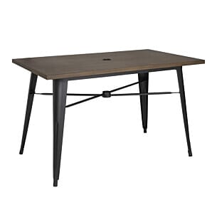 Bolero FT955 Complete Outdoor Aluminium Table 120x76x76cm - Dark Wood Effect Finish