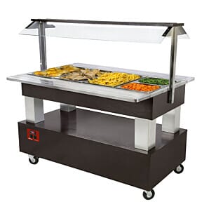 Diamond BBM/4N-B1 Wengé Wood Warming Bain Marie Salad Bar, 4 x 1/1 GN
