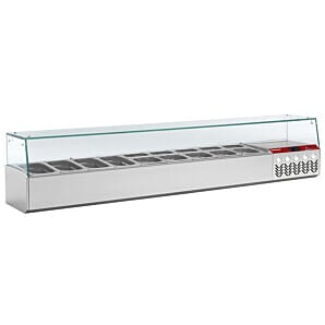 Diamond SX198G/PP9 Stainless Steel Topping Unit with Right Glass, 9 x 1/4 GN