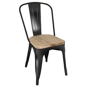 Bolero Bistro Side Chairs with Wooden Seat Pad Black (Pack of 4) - GG707