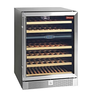 Diamond WCB/16-X2S Stainless Steel Ventilated Glazed Countertop Wine Cabinet, 160 Litres