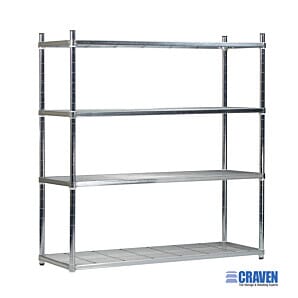 Craven 3ZIM800-300-GR 3 Tier Zinc Chromate Wire Shelving, 300mm Deep