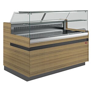Diamond VB10XE2/R2 Flat Glass Medium Wood Refrigerated Serveover Counter, 1538mm